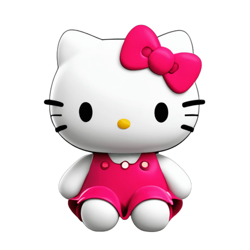 Hello Kitty，Hello Kitty 毛绒玩具 png，可爱的卡通人物，可爱！C4D，三丽鸥，拟人化母猫