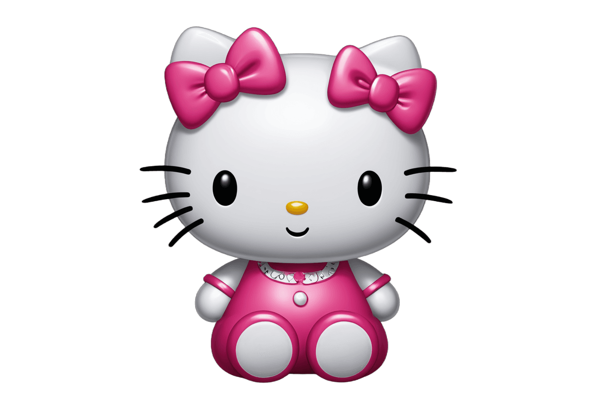 hello kitty,kitty,cute cartoon character,anthropomorphic female cat,cute! c4d,a cute cat