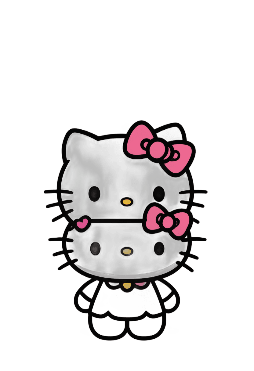 hello kitty,hello kitty png download,blackening effect,chiaoscuro,complete darkness background,elokitty