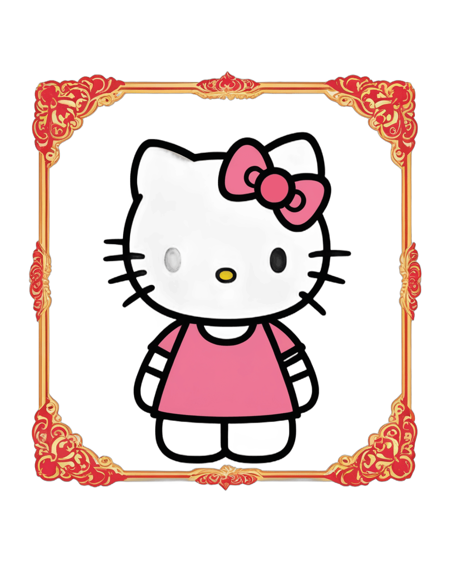 hello kitty,hello kitty png frame,clipart icon,black rococo,vinyl toy figurine,black face