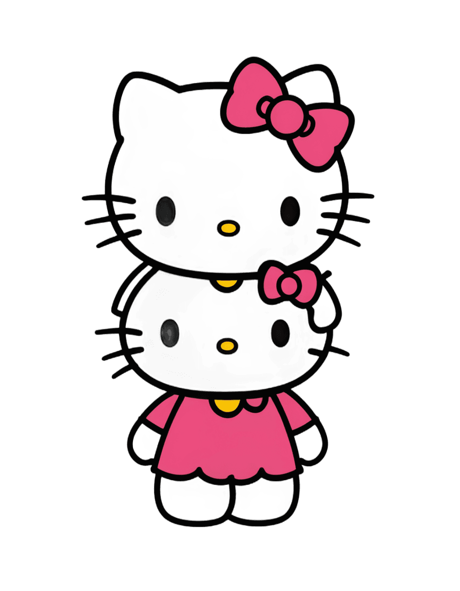 hello kitty,hello kitty png gratis,gato de dos cabezas,dos cabezas,gatos negros,gato hembra antropomórfico