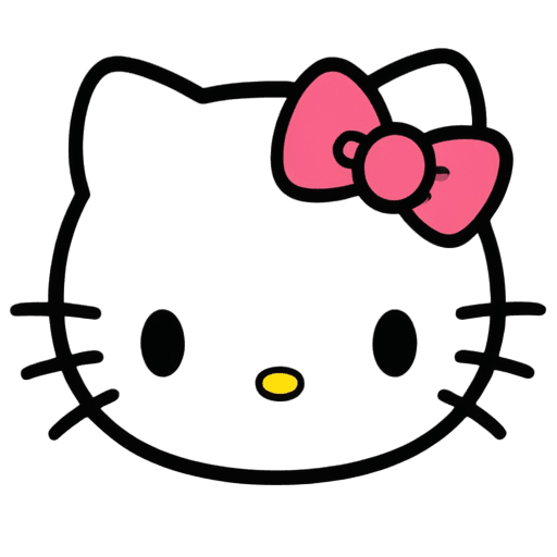 hello kitty,sanrio,glowing yellow eyes,kitty,clipart icon,elokitty