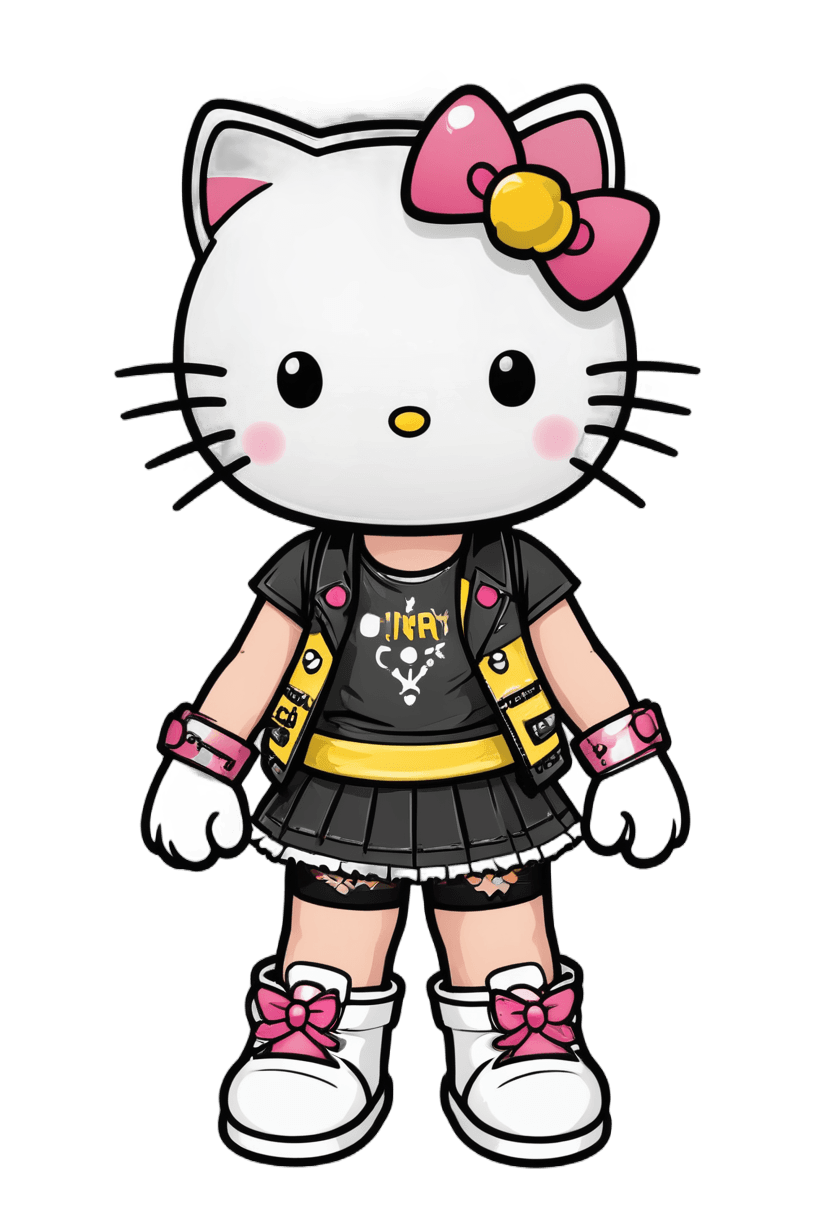 hello kitty,punk outfit,killer - girl,kitty