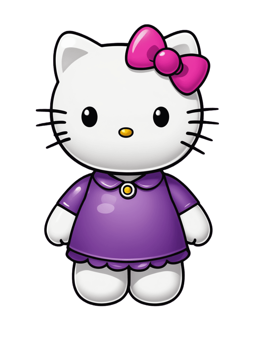 hello kitty,vinyl toy figurine,sanrio,game character,elokitty,cute humanoid robot