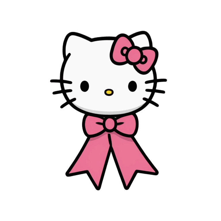 hello kitty,sanrio,bow,pink iconic character,kawaii cat,cartoonish cute