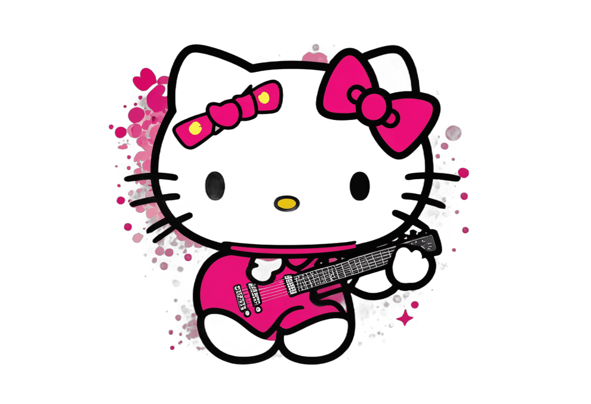 hello kitty,lead guitar,kitty,awesome cat,rock music,guitarist