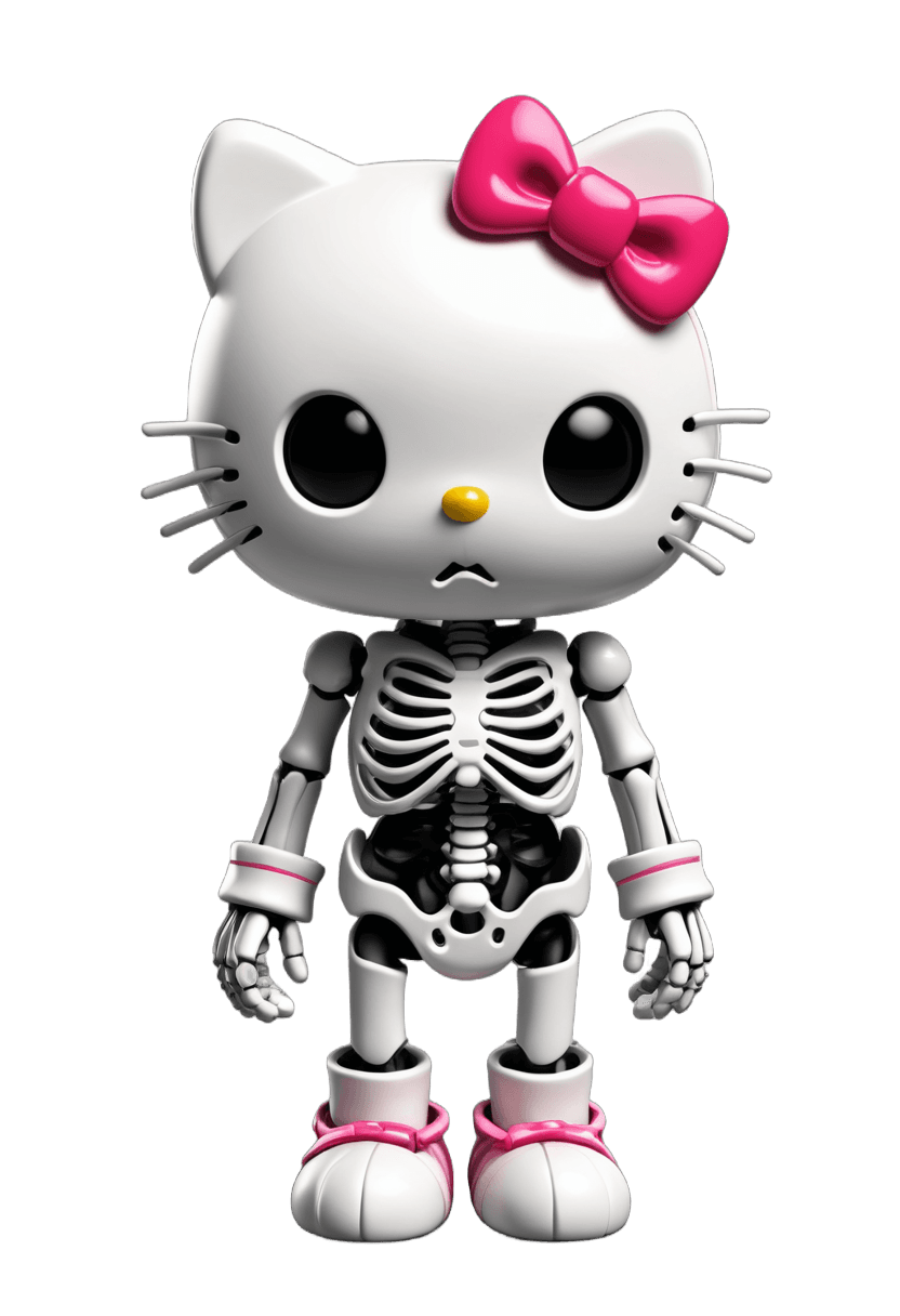 Hello Kitty, Endoesqueleto, Figura de juguete de vinilo, Sanrio, Esqueleto anatómicamente correcto, Rayos X HD