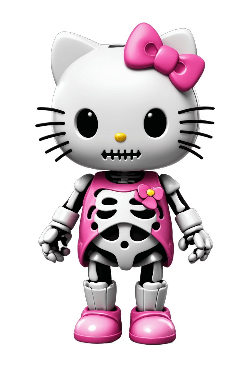 hello kitty,endoskeleton,cyborg kitten,cyber skeleton,terminator skeleton,xray hd