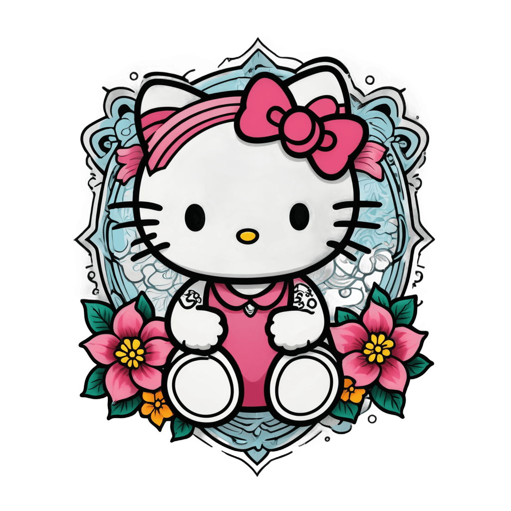 Hello Kitty，Hello Kitty纹身png，全身纹身，三丽鸥，全身纹身