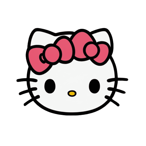 hello kitty,bowknot,sanrio,shower cap,wearing hair bow,pink iconic character