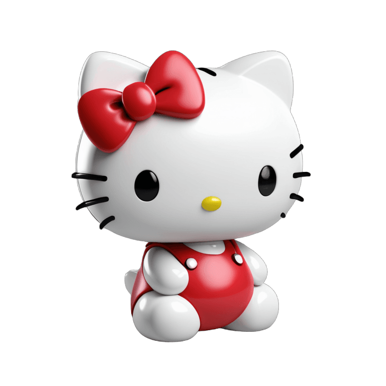 hello kitty,kawaii hq render,sanrio,kitty,cgi animation,robotic cat