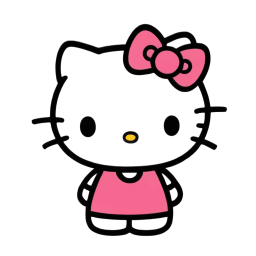 Hello Kitty，Hello Kitty 透明 png，kitty，发光的眼睛和嘴巴，三丽鸥，可爱的卡通人物