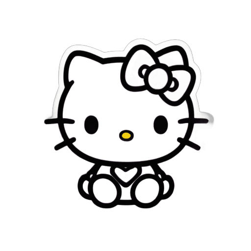 Hello Kitty, Hello Kitty Violeta PNG, Fondo Negro Liso, Diseño Oscuro, Fondo Negro Profundo, UV