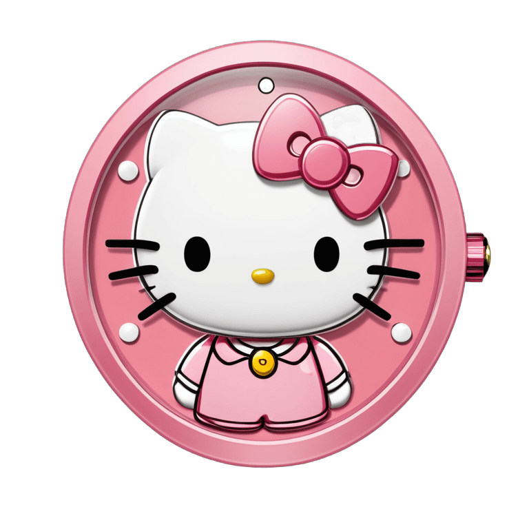 hello kitty,cute! c4d,clockface,clock,time,skeuomorphic