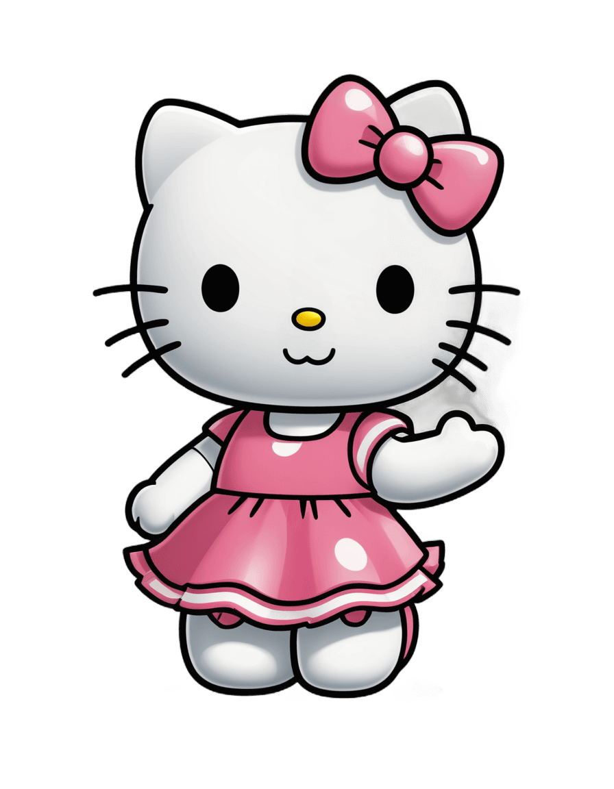 hello kitty,vinyl toy figurine,cartoonish cute,cute!! chibi!!! catgirl,pink iconic character