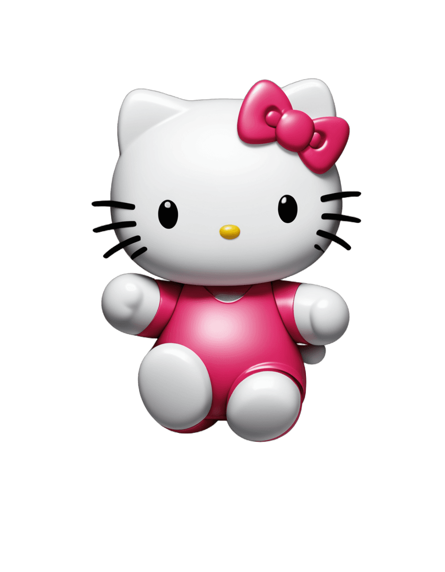 hello kitty,hello kitty wave png,cute cartoon character,anthropomorphic female cat,vinyl toy figurine,cute toy