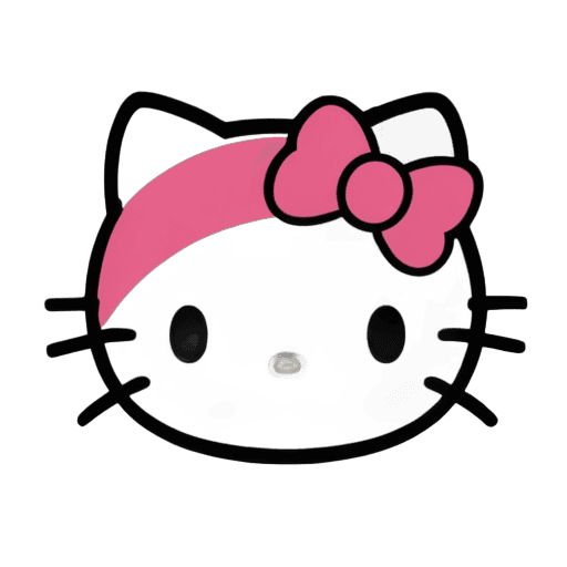 Hola Kitty,Hello Kitty Wink PNG,Gatito,Gato kawaii,Gato hembra antropomórfico,Negro Blanco Rosa