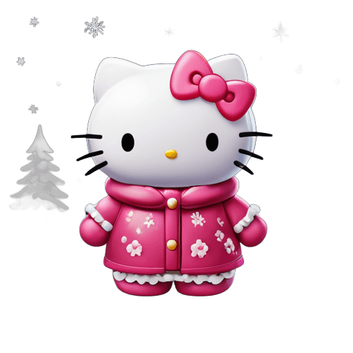 hello kitty, adornos de sanrio, personaje lindo de dibujos animados, animado en 3 d, juguete lindo, imagen de dibujos animados