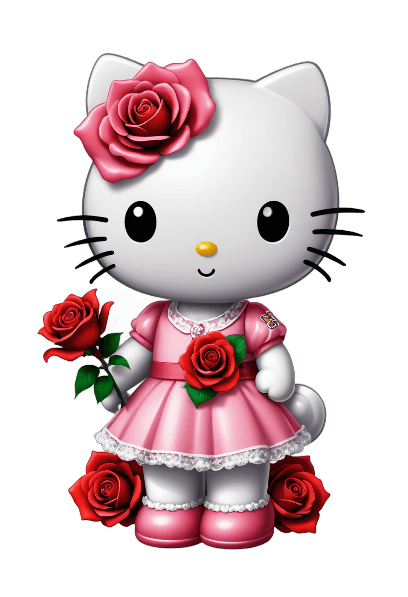 Hello Kitty With Rose Png 00001 Findpng