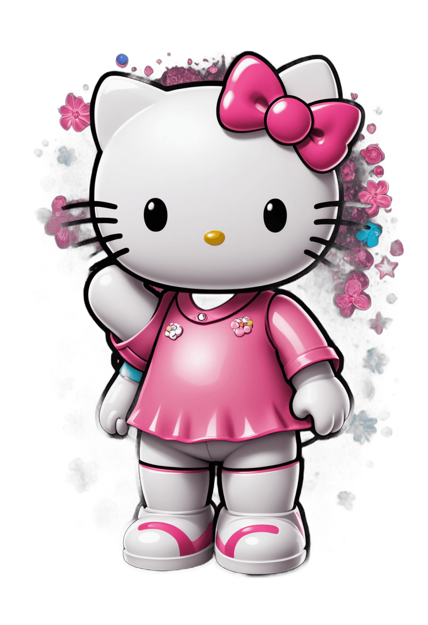 Hello Kitty，Hello Kitty Y2K Png，可爱的机器人，拟人化的母猫，机器人女孩，三丽鸥