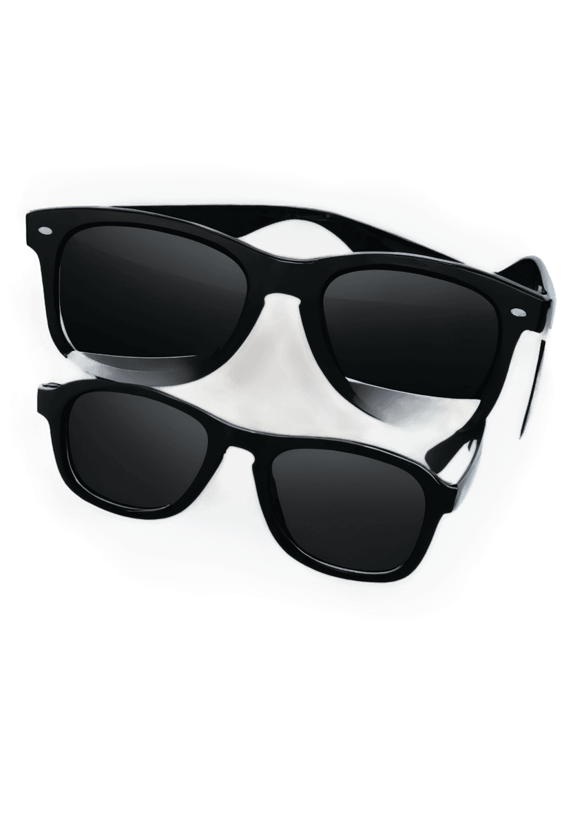 gafas de sol, gafas cuadradas negras, icono de contraste, 3 d