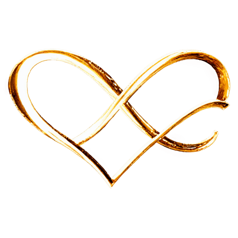 infinity sign heart png A golden heart is made into a loop