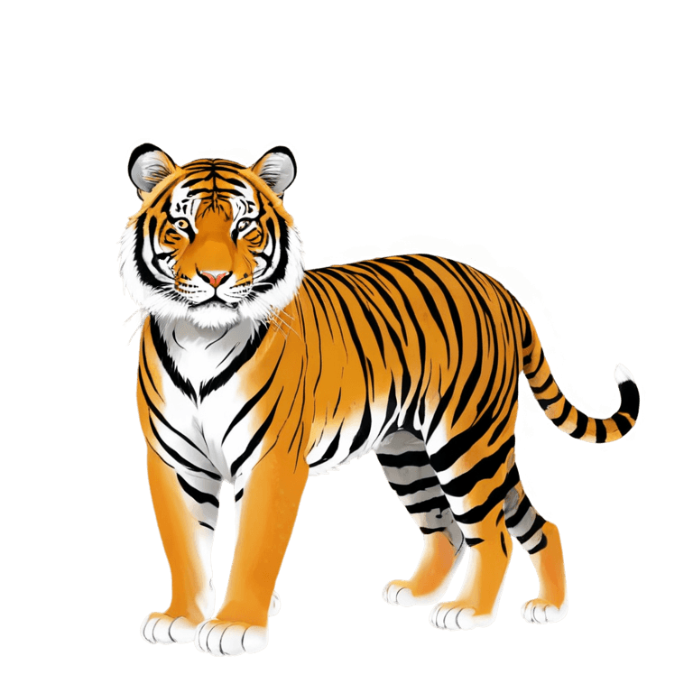 tiger,japanese art tiger png,soft image shading,volumetric diffuse shading,tiger_beast,radiosity rendering