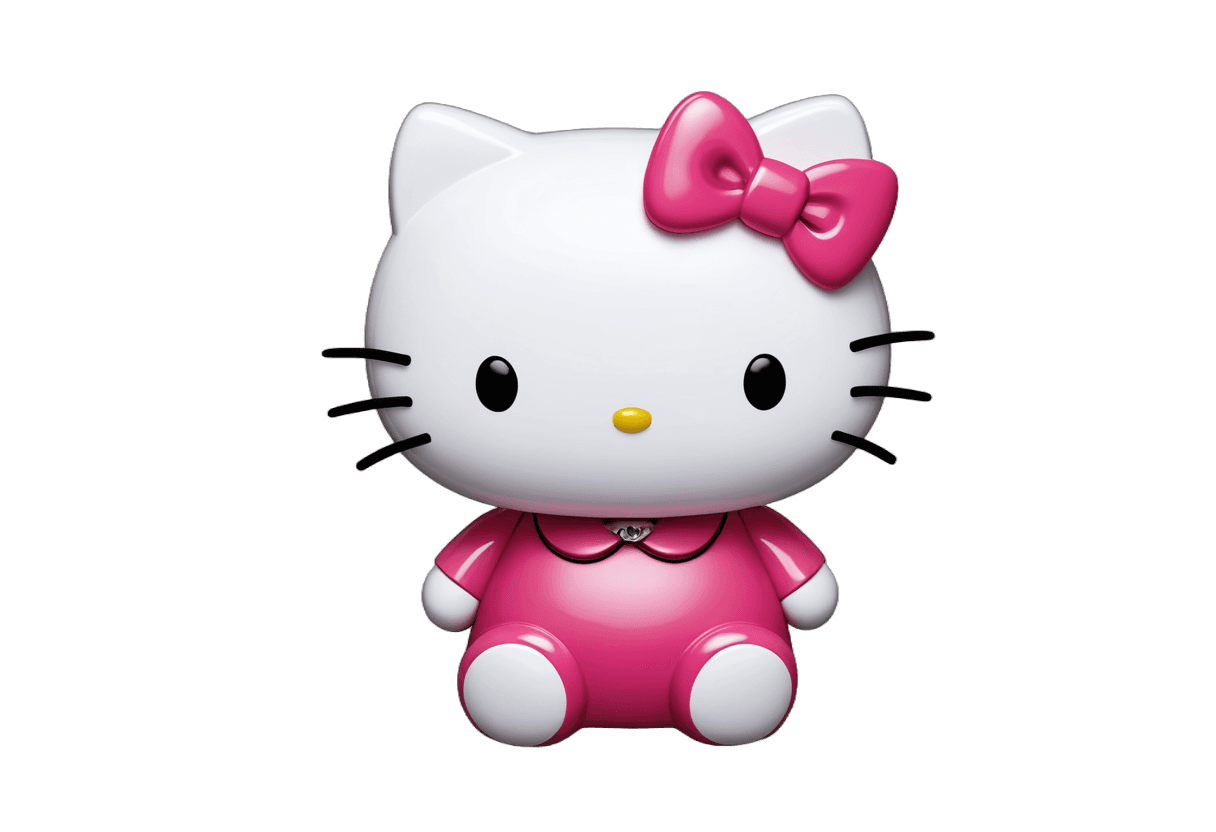 Hello Kitty，亲吻 png Hello Kitty，Kitty，可爱！C4D，粉红色标志性人物，可爱的人形机器人