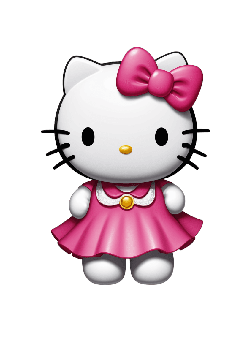 hello kitty,anthropomorphic female cat,sanrio,kawaii hq render,cute! c4d,personify