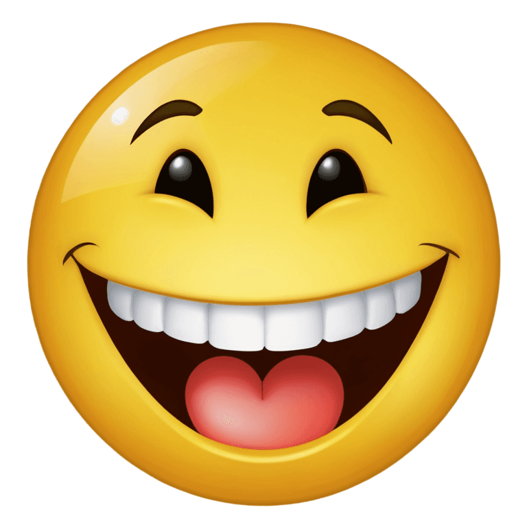 laughing face emoji png A smiling smiley face with a red tongue