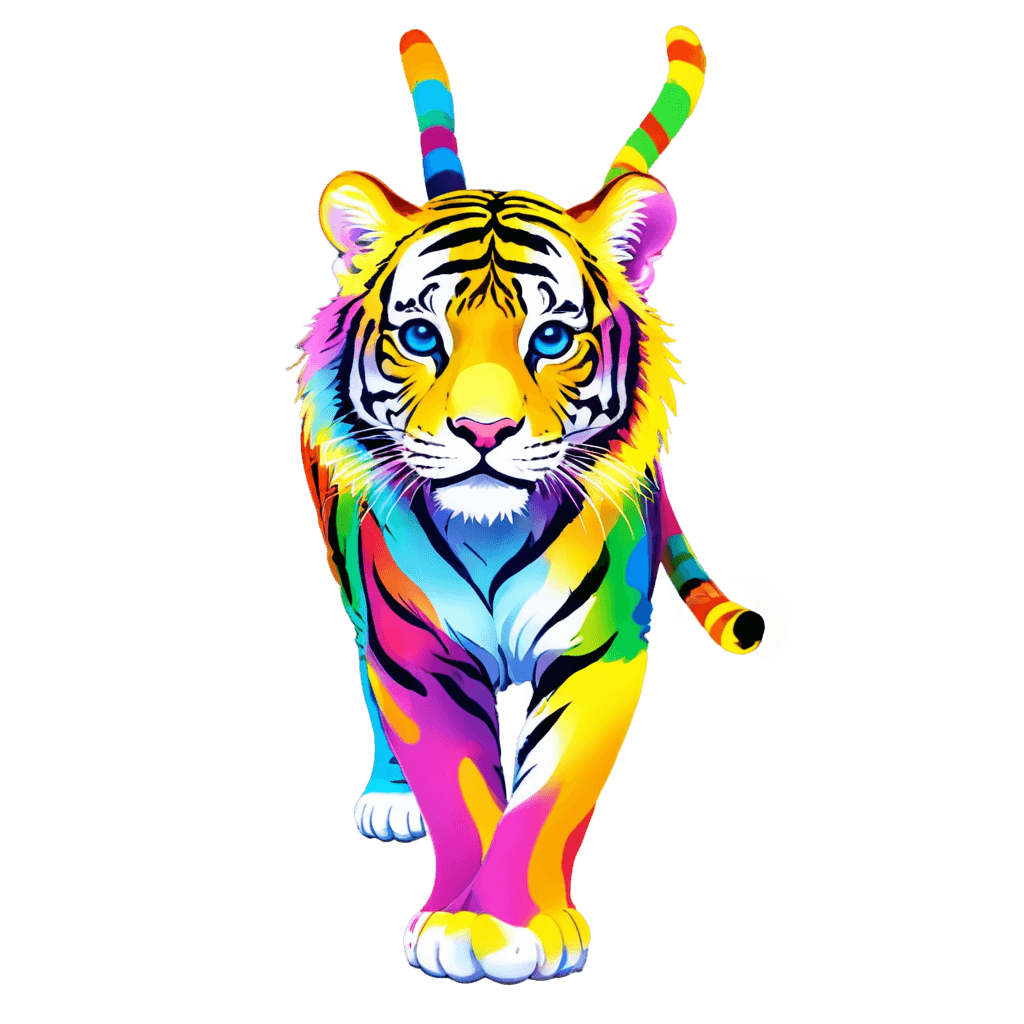 tigre, ((tigre)), estilo de Lisa Frank, tigre sagrado, un tigre, tigre cósmico