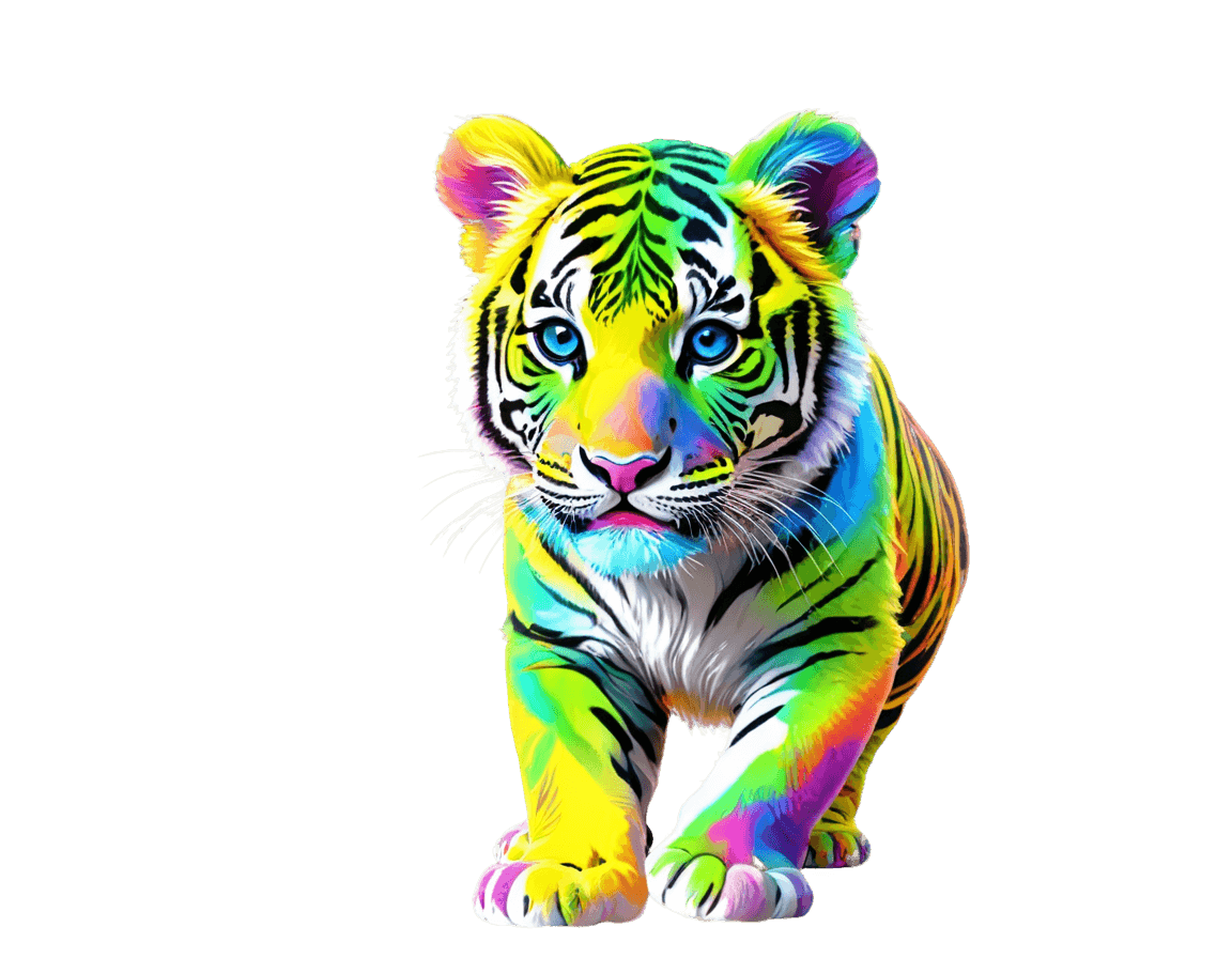 tiger,lisa frank tiger png,lisa frank style,half tiger,tiger_beast