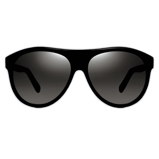 gafas de sol, icono de gráficos vectoriales, destellos de lente, gafas de sol negras, icono de juego estilizado