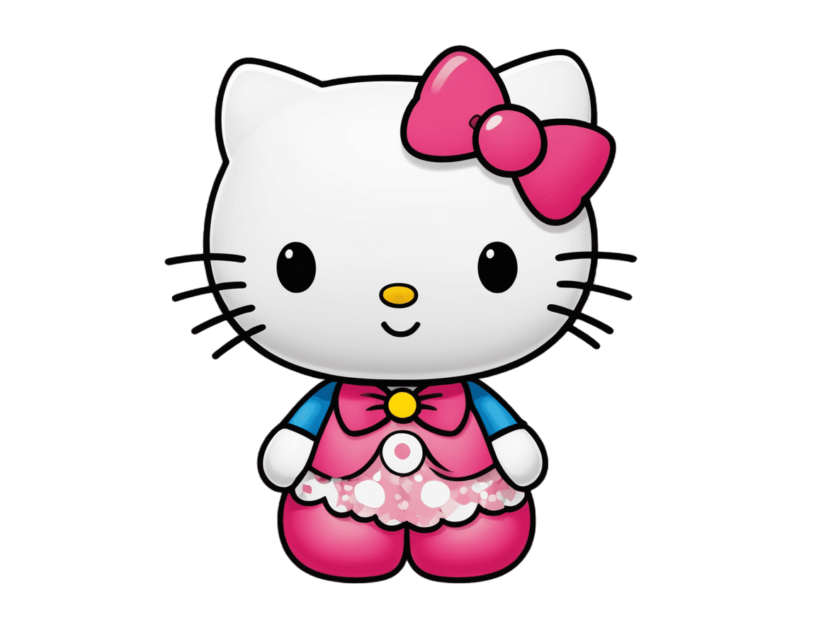 hello kitty,lovey hello kitty png,cute cartoon character,anthropomorphic female cat,sanrio,pink iconic character