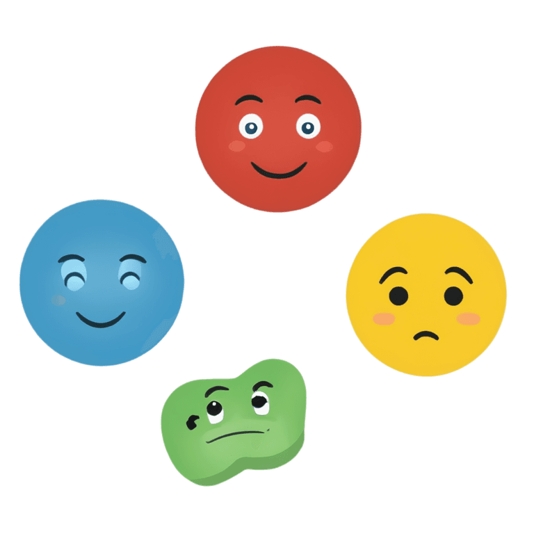 math emoji png Four colorful characters display different emotions