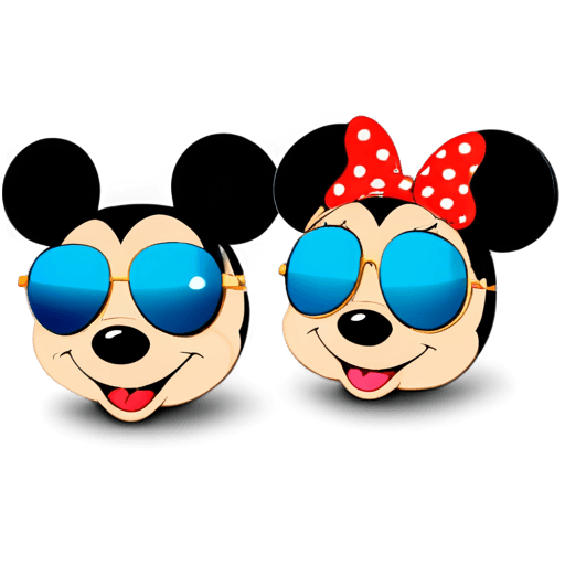 gafas de sol, gafas de sol de Mickey y Minnie png, etiqueta engomada de telegrama, ¡lindo! C4D, dibujos animados 3D, gafas de sol divertidas