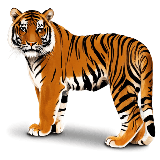 tiger,((tiger)),tiger_beast,soft image shading,animal drawing,fullbody painting