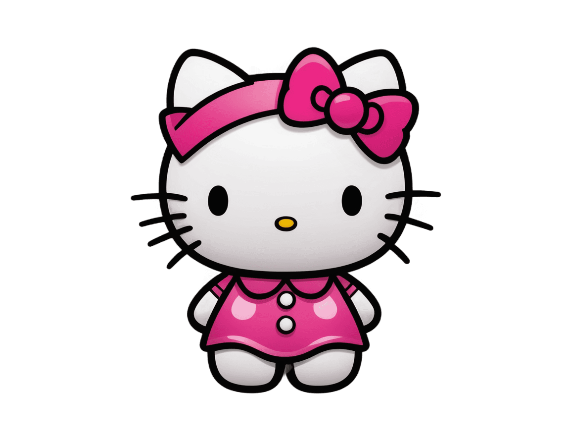 Hello Kitty, Sanrio, lindo personaje de dibujos animados, personaje icónico rosa, gato kawaii, apariencia adorable!!