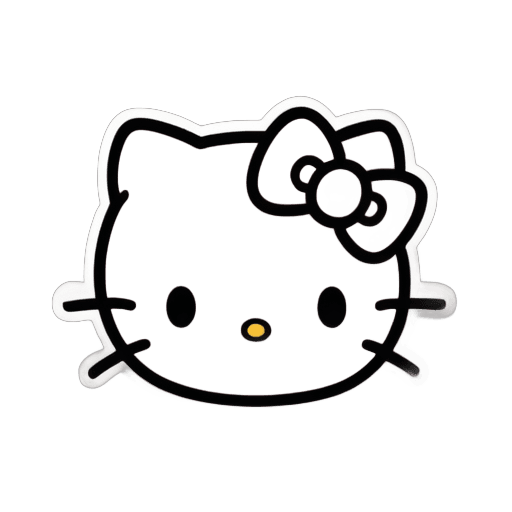 hello kitty, moño hello kitty png, color negro, fondo negro, fondo de color negro, fondo negro)