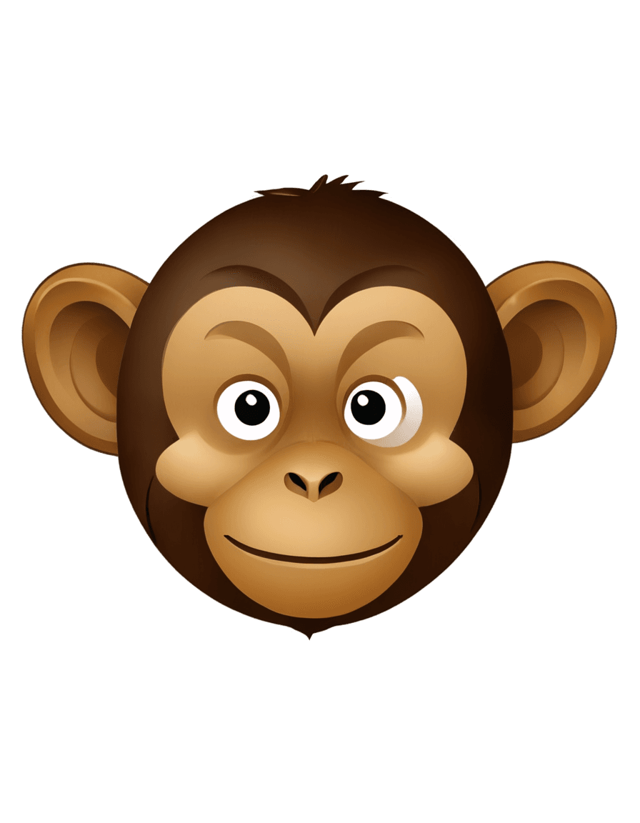 monkey emoji png aooke A cartoon monkey with big eyes and wide mouth