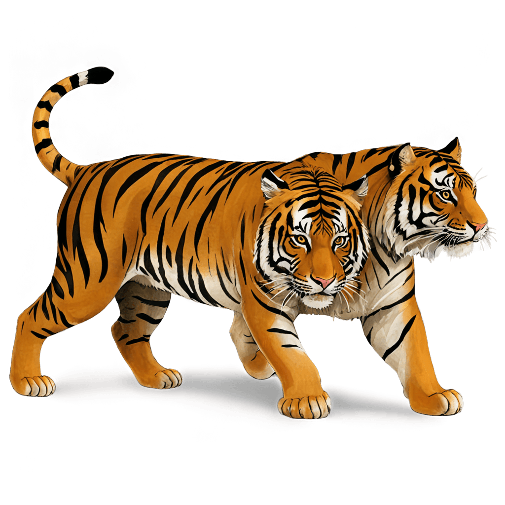 タイガー、ネオトラディショナルタイガーチェスト、tiger_beast、重複画像を縮小、3D画像, リス/トラ