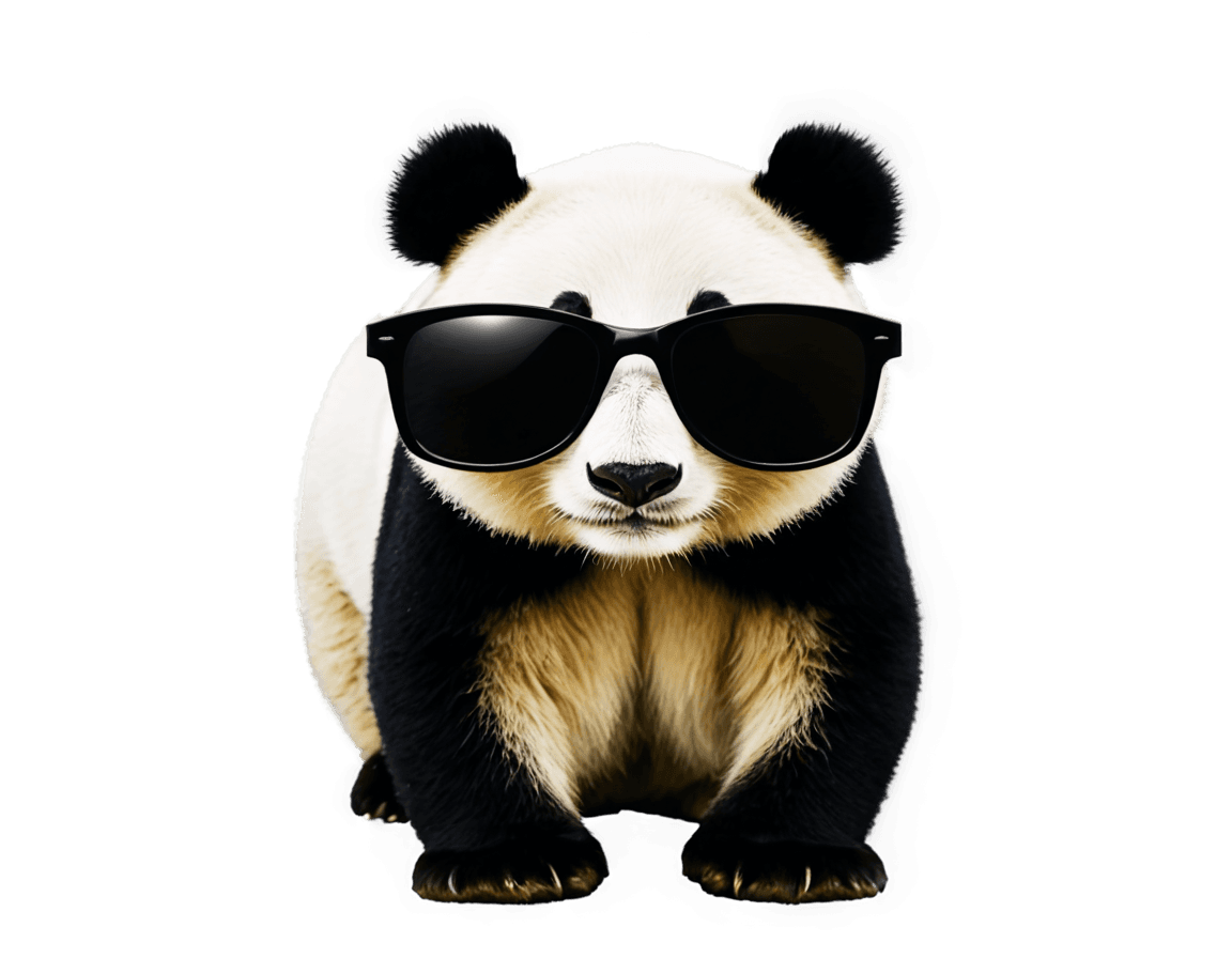 sunglasses,panda,phong shaded,cute panda,lensflares,propganda poster