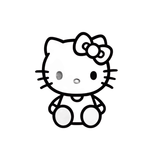 hello kitty,dark black background,plain black background,dark image,microphone silluette,black background)