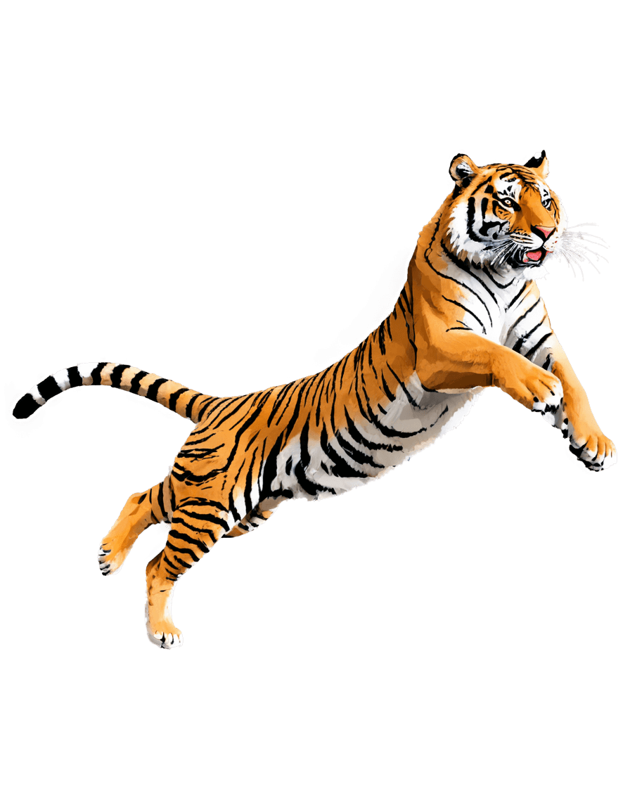 tiger,pixelated tiger pouncing png,((tiger)),tiger skin carpet,half tiger