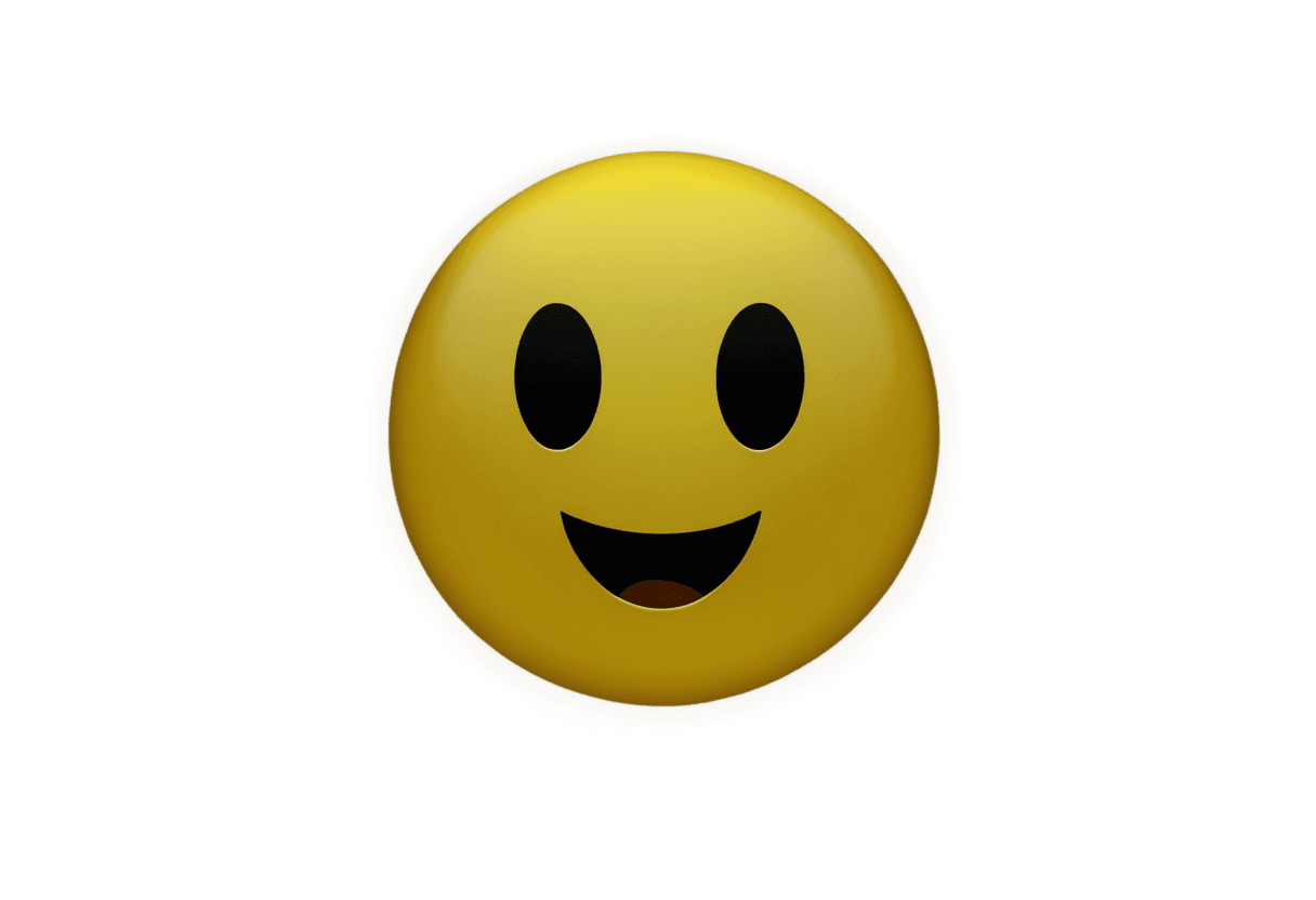 plaquinhas emoji png A yellow smiley face on a yellow background