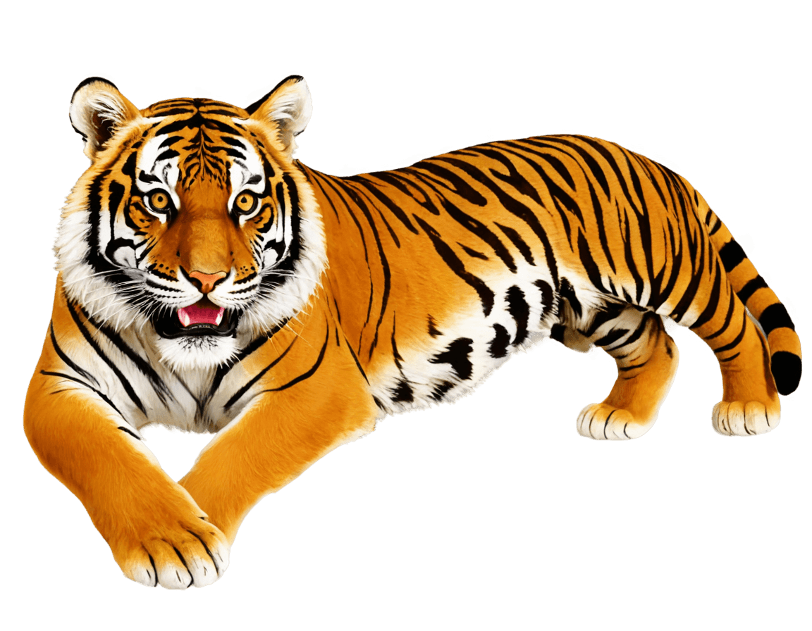 tiger,tiger skin carpet,realistic brown fur,a tiger,airbrush render,soft image shading