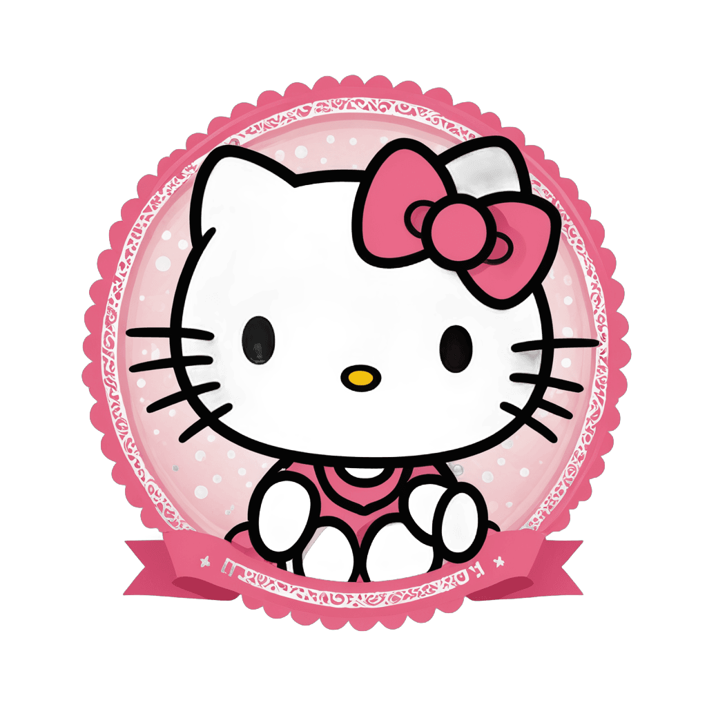 hello kitty,sanrio,clipart icon,cute! c4d,black color background,stickers