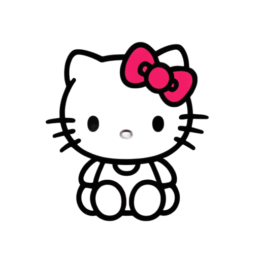 hello kitty,cute! c4d,dark background”,sanrio,backround dark,cute cartoon character