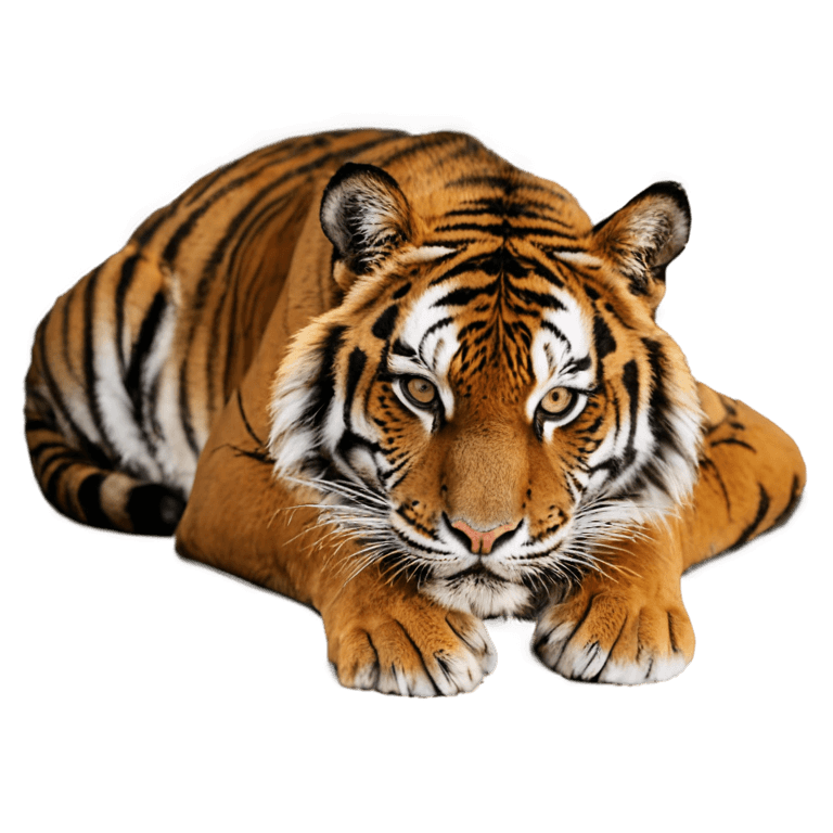 tigre,imagen png de tigre acostado,un tigre,tigre sagrado,vida silvestre,pelaje marrón realista