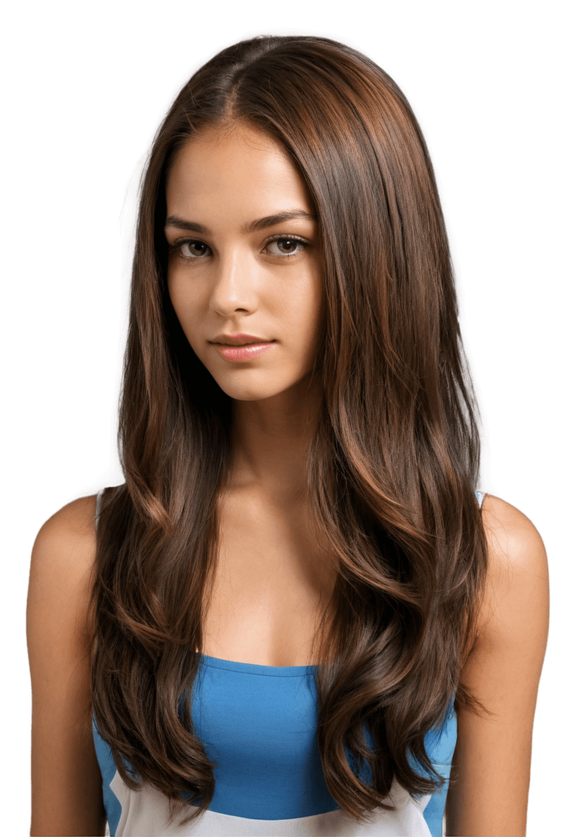 png hair hd A young girl with long brown hair